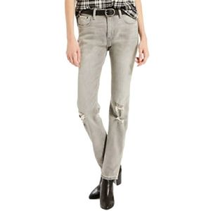 Levis 505 Straight Leg Distressed Jeans Grey SZ 25